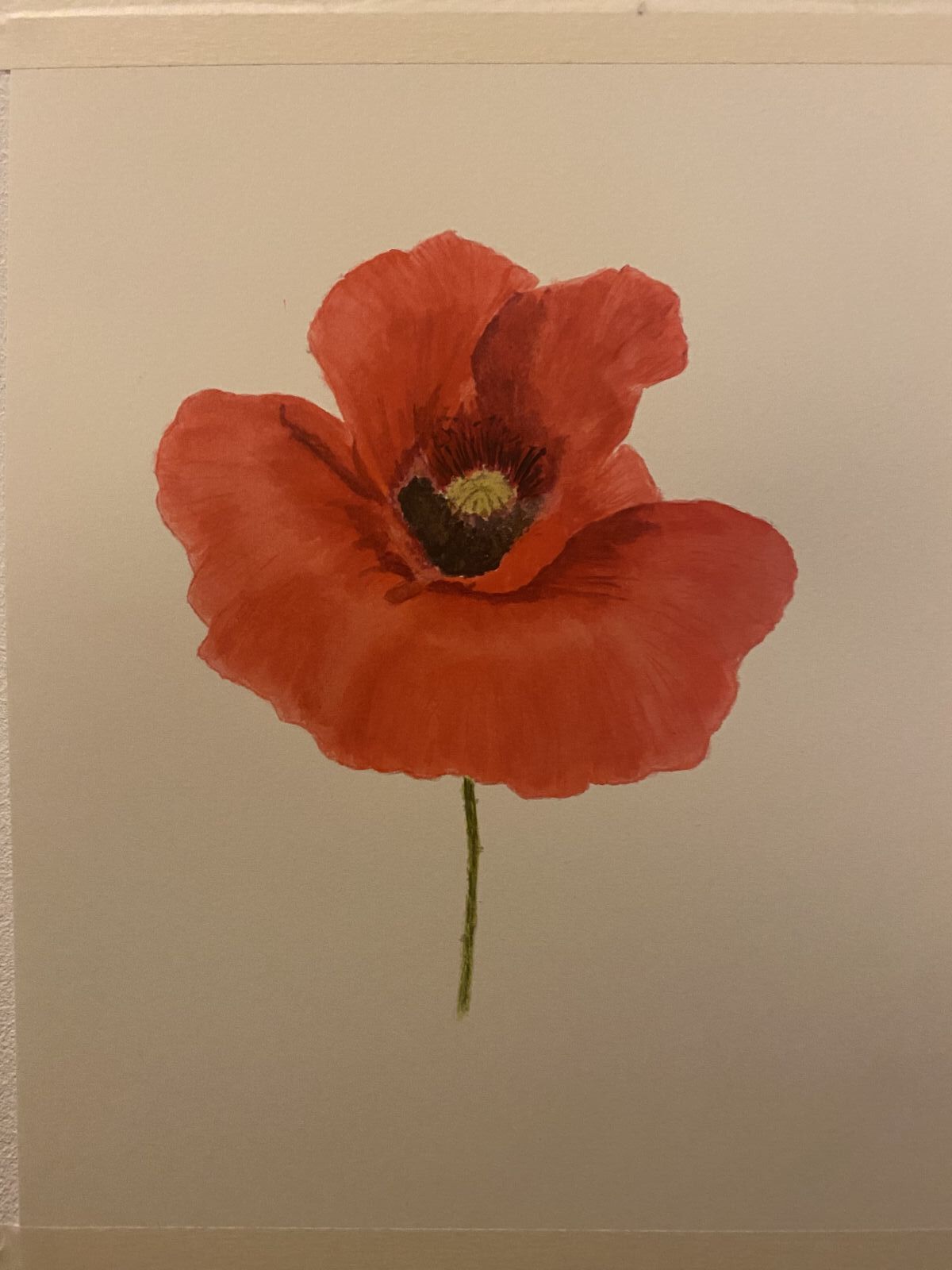 How to paint a poppy in acrylics on an old book page! 